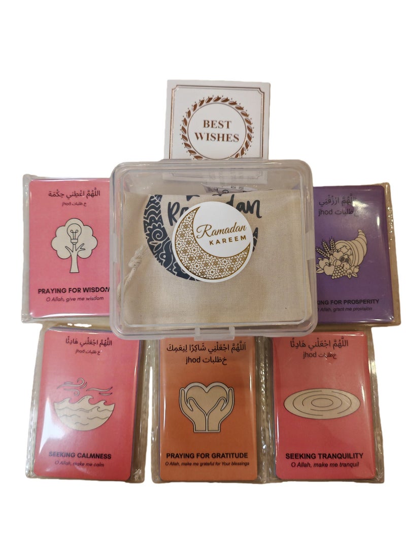 maffick 5 Packs Islamic Dua & Prayer Cards Set (Total 90 Cards) - Bilingual Arabic/English Mindfulness Flashcards with Storage Box & Ramadan Gift Bag - Educational Islamic Gift - Image 2